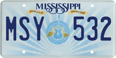 MS license plate MSY532