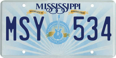 MS license plate MSY534
