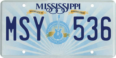 MS license plate MSY536
