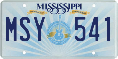 MS license plate MSY541