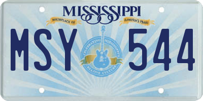 MS license plate MSY544