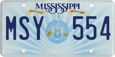 MS license plate MSY554
