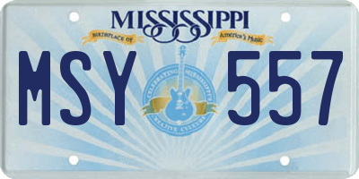 MS license plate MSY557