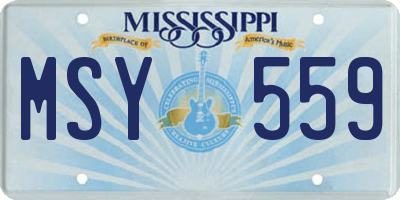 MS license plate MSY559
