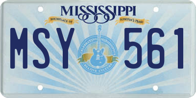 MS license plate MSY561