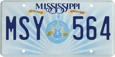MS license plate MSY564
