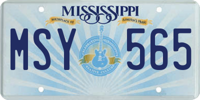 MS license plate MSY565