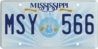 MS license plate MSY566
