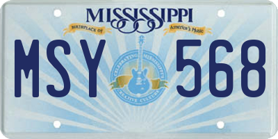MS license plate MSY568