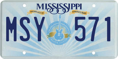 MS license plate MSY571