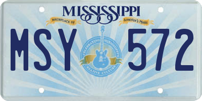 MS license plate MSY572