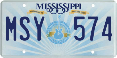 MS license plate MSY574