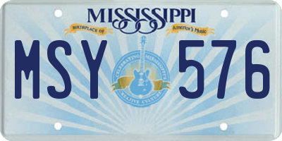 MS license plate MSY576