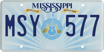 MS license plate MSY577