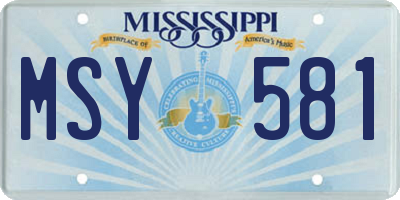 MS license plate MSY581