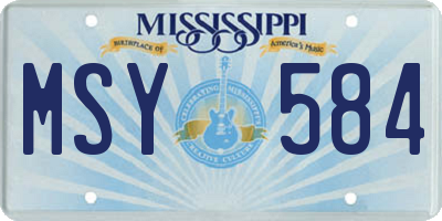 MS license plate MSY584