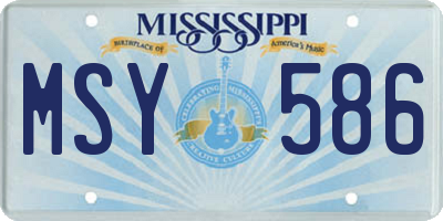 MS license plate MSY586