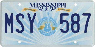MS license plate MSY587