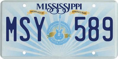 MS license plate MSY589