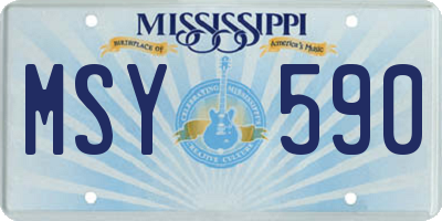MS license plate MSY590