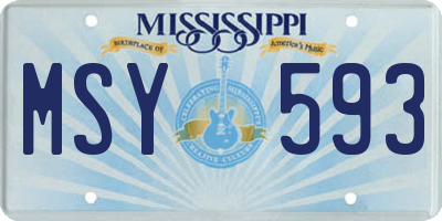 MS license plate MSY593