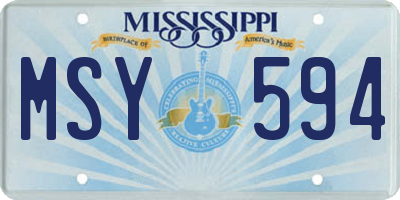 MS license plate MSY594