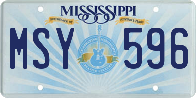 MS license plate MSY596