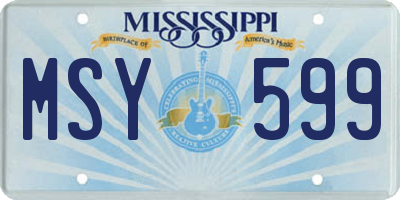 MS license plate MSY599