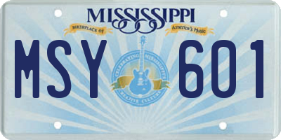 MS license plate MSY601