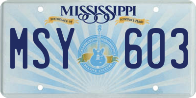 MS license plate MSY603