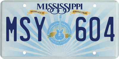 MS license plate MSY604