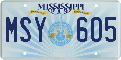 MS license plate MSY605