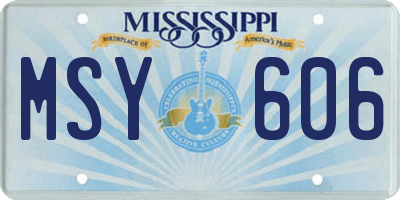 MS license plate MSY606