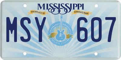 MS license plate MSY607