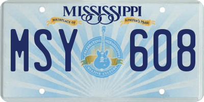 MS license plate MSY608