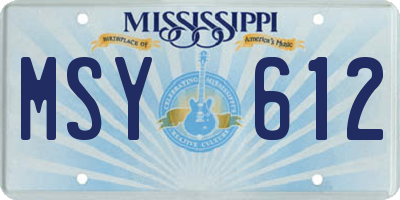 MS license plate MSY612