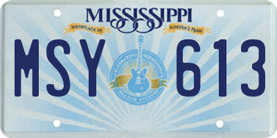 MS license plate MSY613