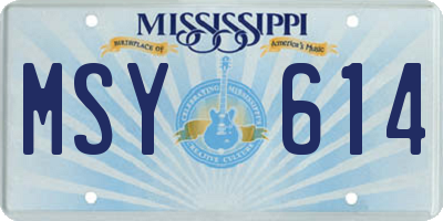 MS license plate MSY614