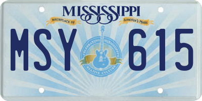 MS license plate MSY615