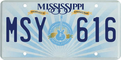 MS license plate MSY616