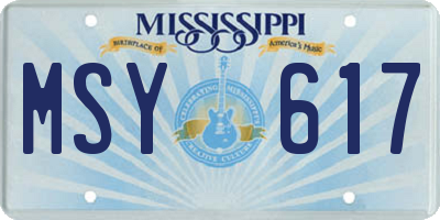 MS license plate MSY617