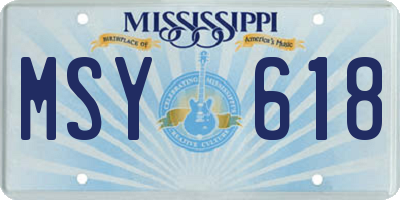 MS license plate MSY618