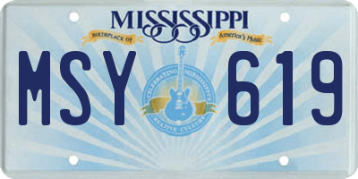 MS license plate MSY619