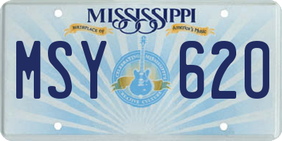 MS license plate MSY620