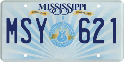 MS license plate MSY621