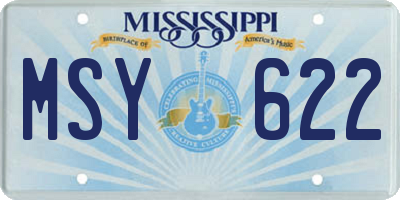 MS license plate MSY622