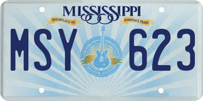 MS license plate MSY623