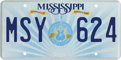 MS license plate MSY624