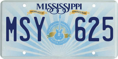 MS license plate MSY625