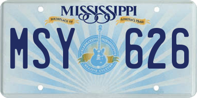 MS license plate MSY626